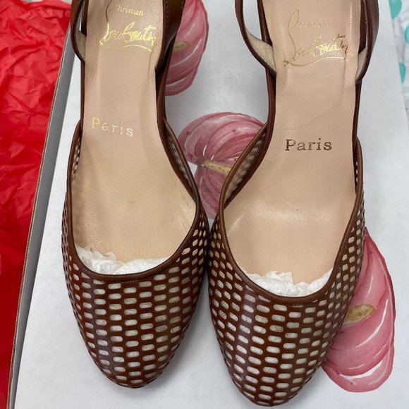 Christian Louboutin Quadrilette 37 Mesh Sandals - Picture 2 of 8